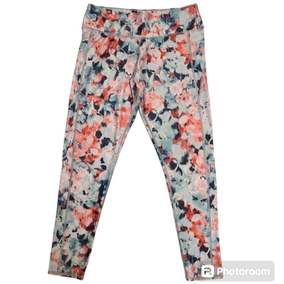 American Eagle workout leggings large floral leggings L exercise leggings large - Picture 1 of 5